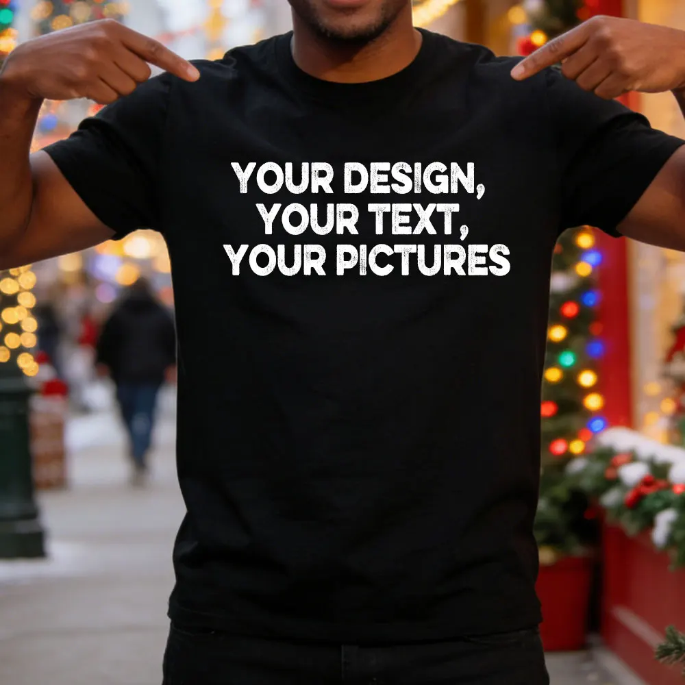 2026 Custom Text Men T-shirt Personalized Name Fashion Bigger Size 4XL Add Your Own Message Unisex Shirt Tops Men Clothing