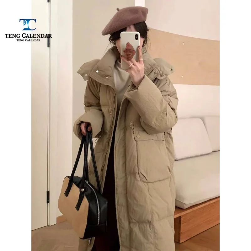 Fashionable Down Jacket, Short To Medium Length Thick and Warm 90% White Duck Down Jacket, Women's 2024 Winter New Style,