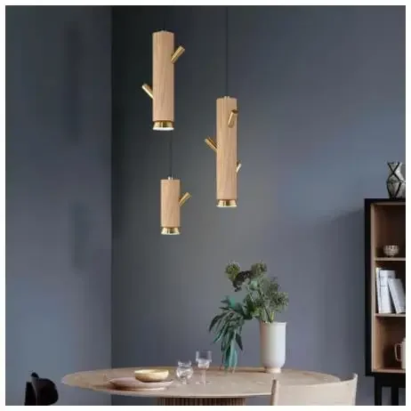 

Chandelier Nordic copper log creative personality restaurant lamp modern simple LED bedroom bedside lamp