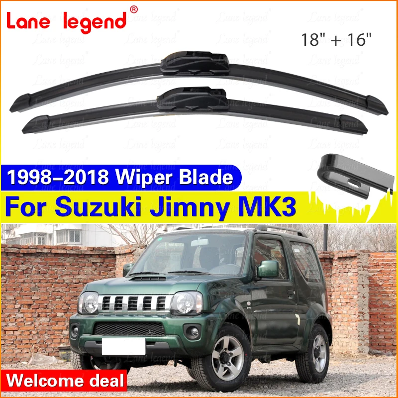 For Suzuki Jimny MK3 1998 - 2018 Wiper Front Wiper Blades Windshield Windscreen Window Brush 18