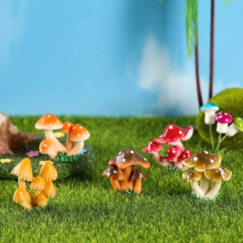 Adorno de hongo simulado de resina para micropaisaje y bonsái - imagen 3