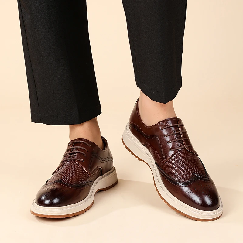 

Мужские кожаные туфли в европейско-американском стиле, на шнуровке, модные, спортивные, удобные, с мягкой подошвой, повседневные, оксфорды.