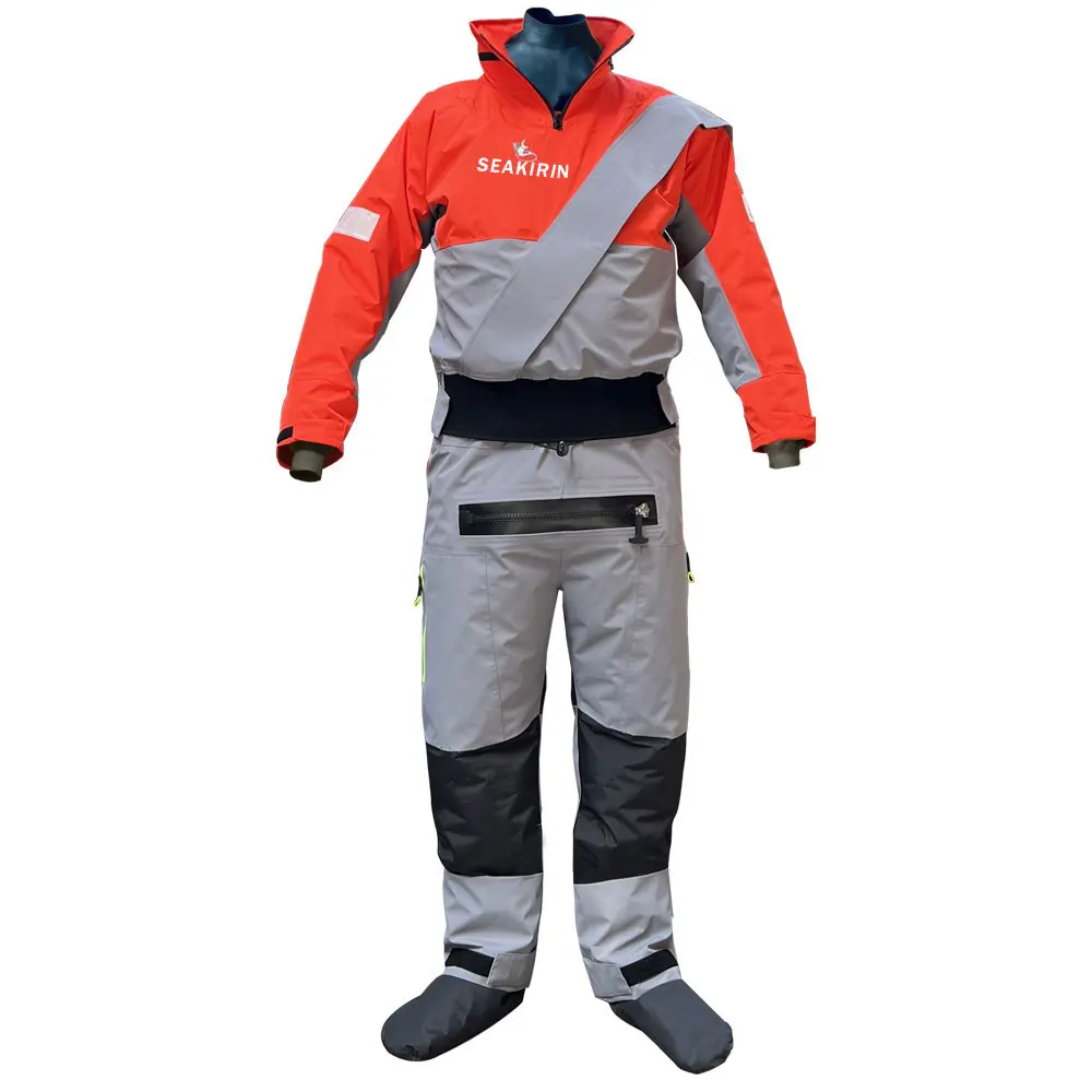 Men Drysuit With Detachable Hood Waterproof Breathable Paddling Kayak Dry Suit Against Cold Water Warm Rescue Clothing Winter
