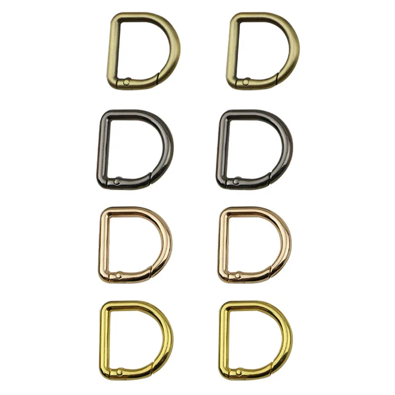 1pcs Metal D Ring Snap Hook Spring Gate Trigger Clasps Clips for DIY Leather Craft Belt Strap Webbing Keychain Hooks