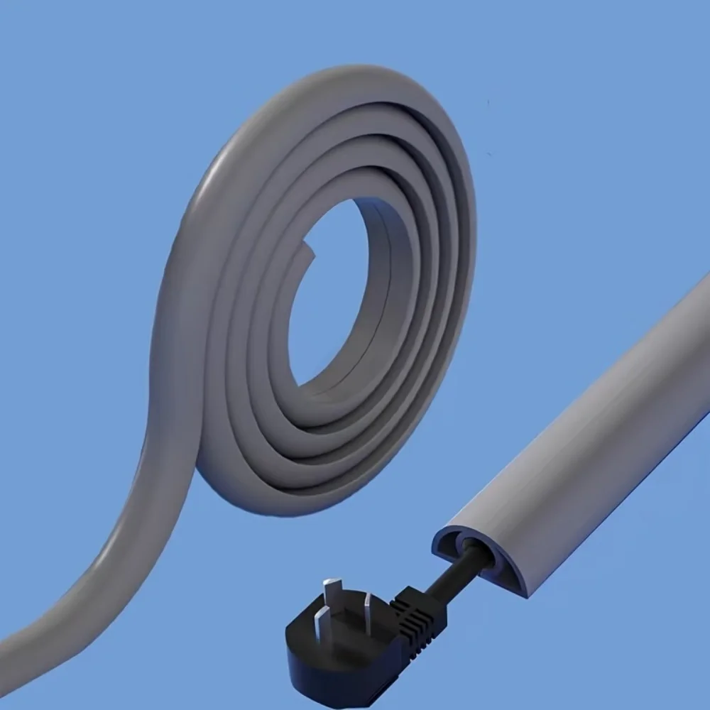 1PC 1m/39.37in Slot Floor Cord Cover Cord Protector Extension Wiring Duct Electric Wire Slot Cable Manage Cable Hide