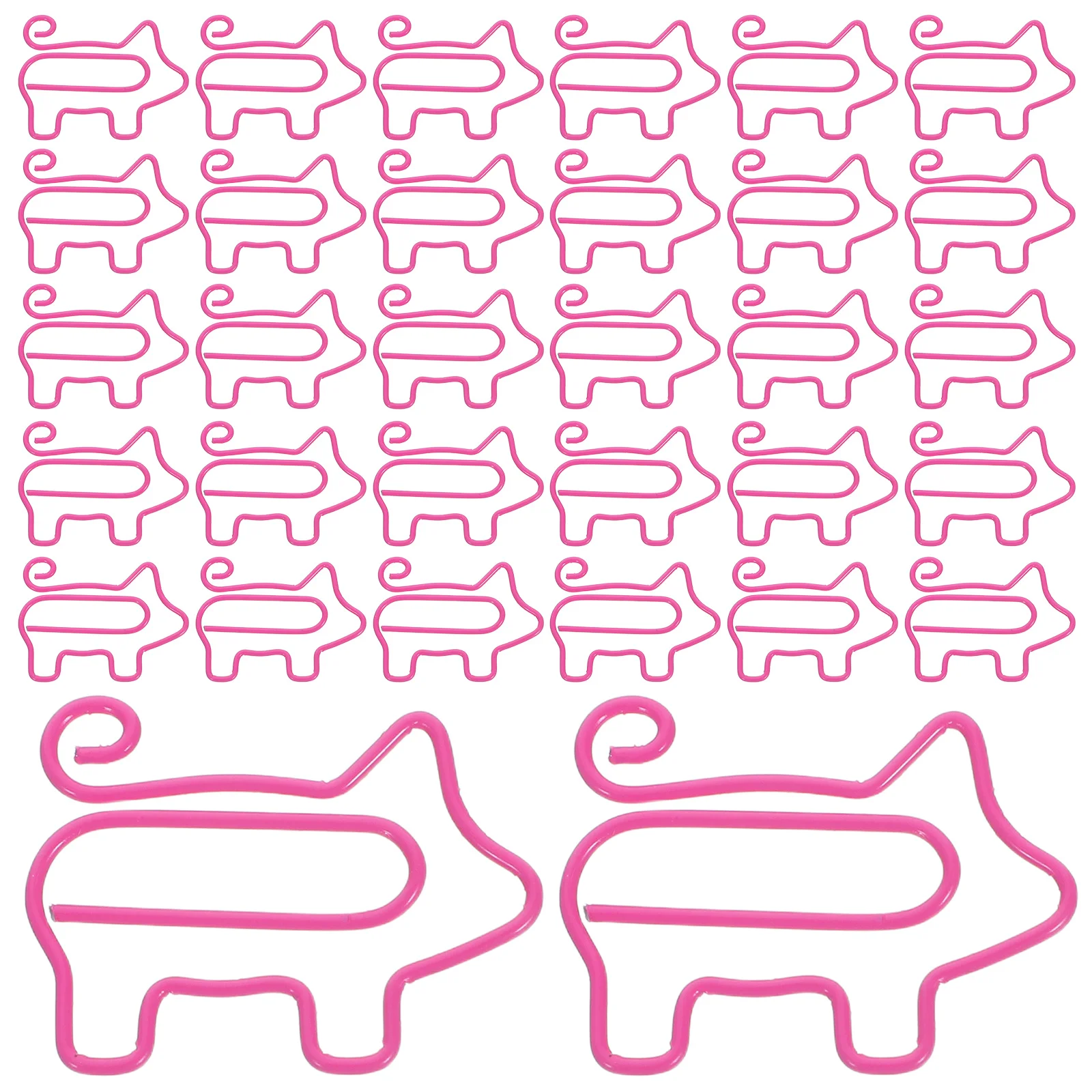 

100Pcs Creative Cartoon Pig Paper Clips Colorful Metal Clips Scratch Resistant for Office School Use Office Paper Clip