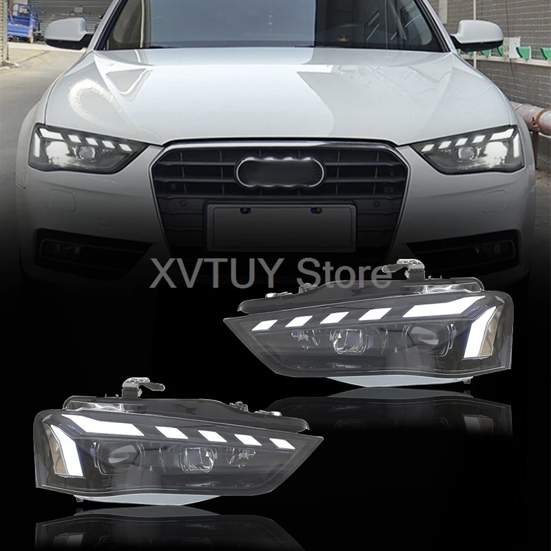 Audi A4 A5 rakitan lampu depan lampu depan DRL LED reparasi gaya lampu depan berlari siang hari Aksesori Mobil sinyal belok dinamis