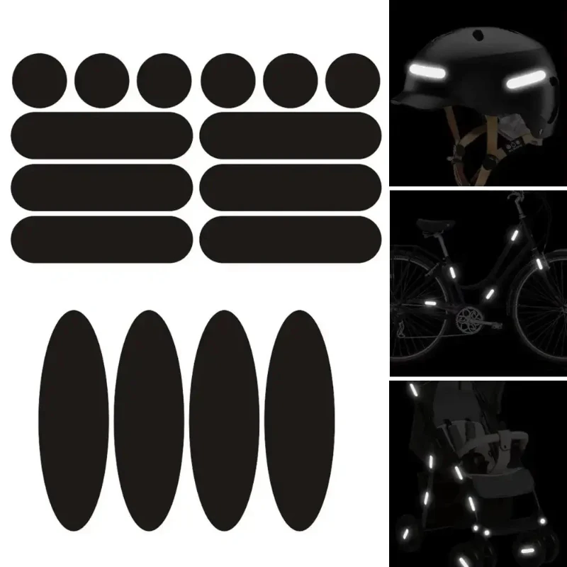 Motorcycle Helmets Invisible Black Reflective Stickers For Helmets Bikes Simple Effective Reflective Tape Circle Oval