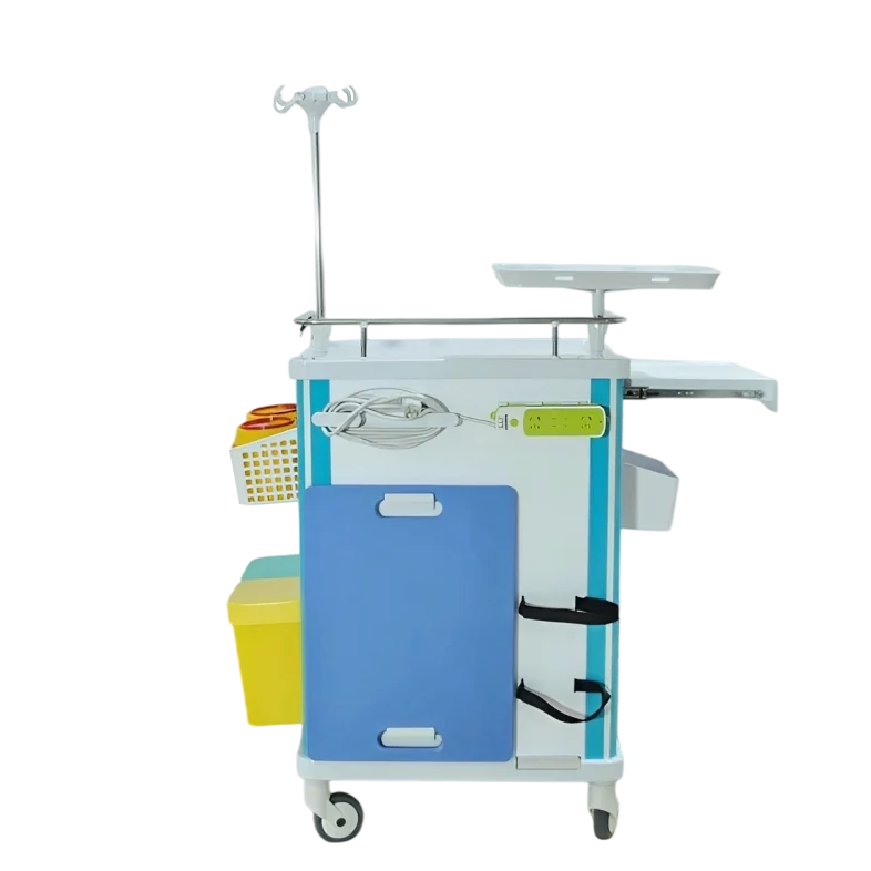 Durable Easy Clean Hospital Emergency ABS Trolley Furniture Cart With Locking Wheels Clinic