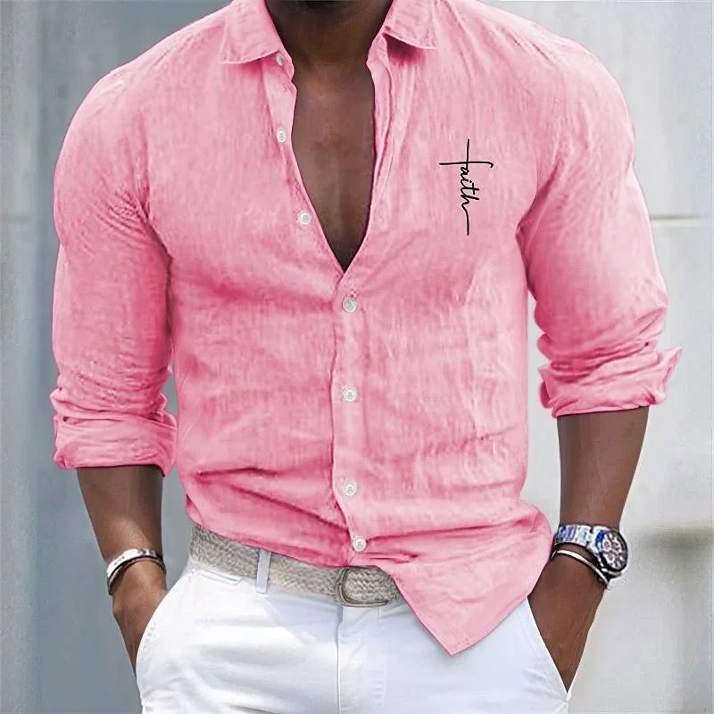 

Men's Shirts White Cotton Shirts Casual Shirts Linen Shirts Vacation Hawaiian Black White Pink Grey Long Sleeves Lapel XS-6XL