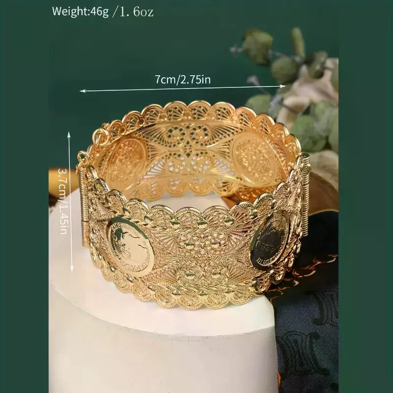 Bracelet Algerian Style Napoleon Graphic Coin Trendy Adjustable Bangle for Wedding Ceremony Girls