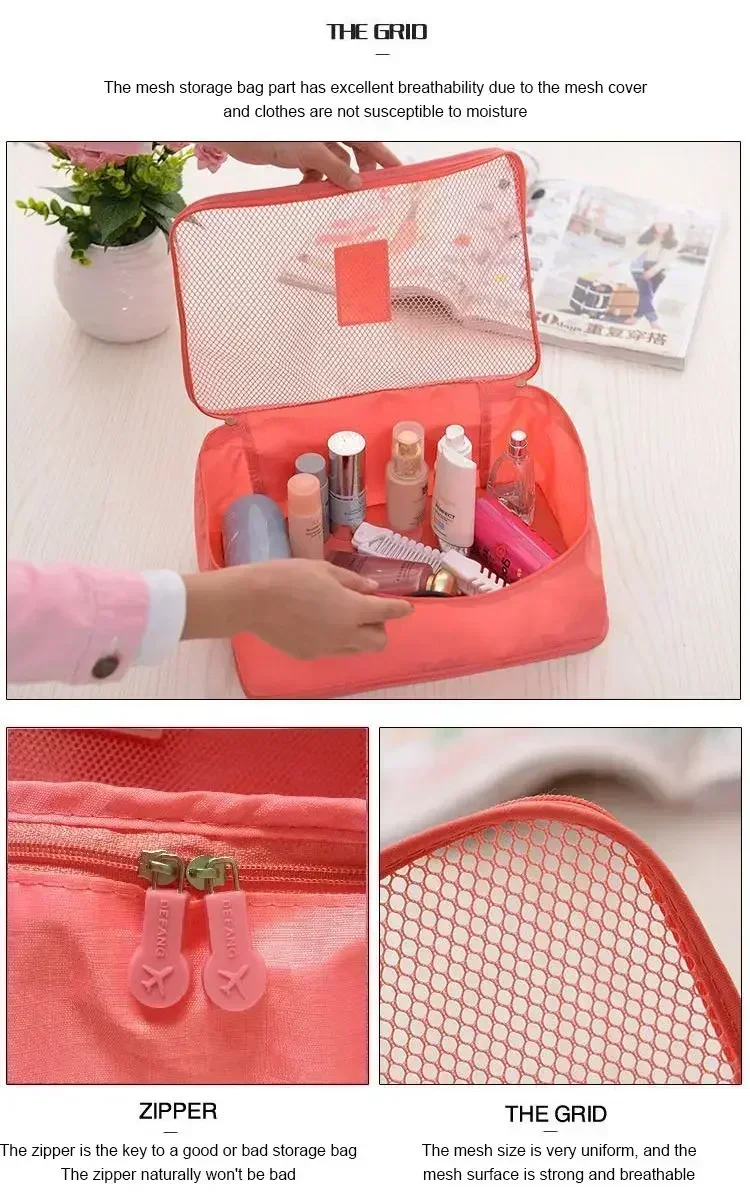 6-teiliges Set faltbarer Reise-Aufbewahrungstaschen, tragbarer Gepäck-Organizer, Packwürfel für Kleidung, Kofferorganisation, Reiseutensilien – Detail 2