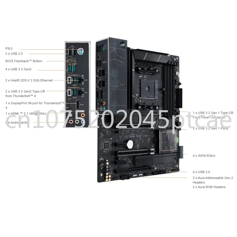Материнская плата B550 Ryzen AM4 ATX ProArt B550 Creator AMD, подходит для создателей содержания, с PCIe ®   4.0, двойная функция Type-C