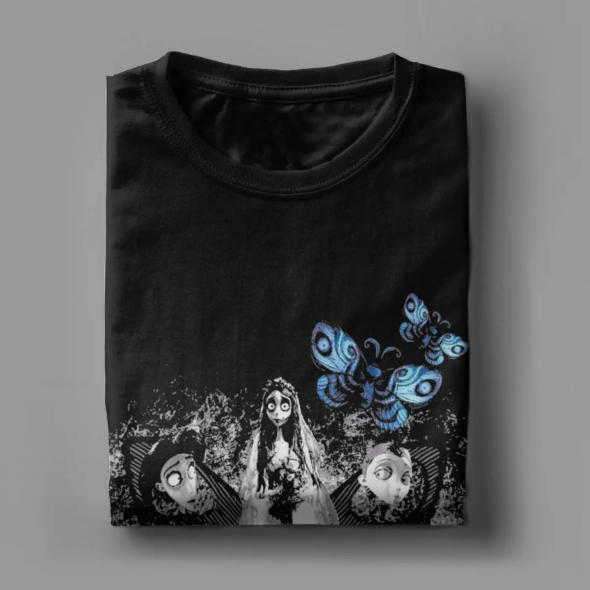 Corpse Bride Emily Butterflies Men\'s T Shirt Amazing Tee Shirt Short Sleeve O Neck T-Shirts Cotton Gift Idea Tops