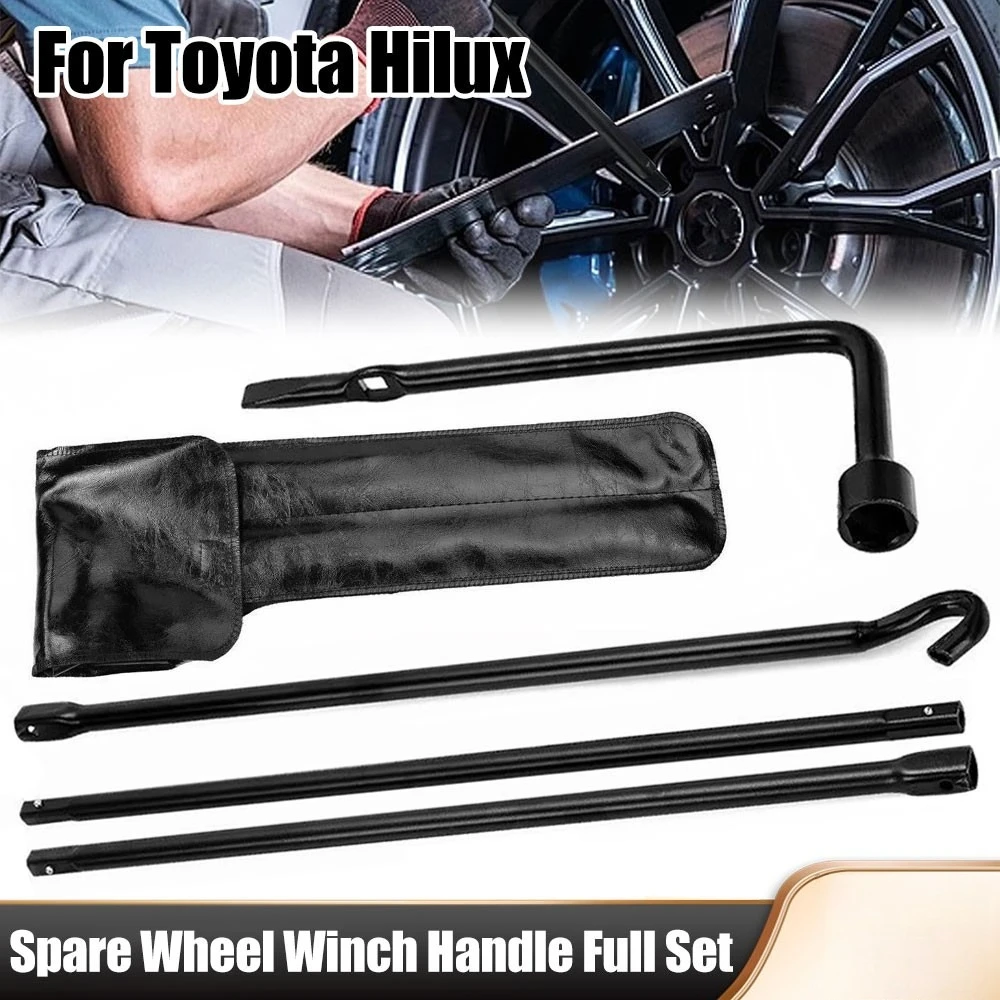 

For Toyota HILUX 4x Jack & Spare Wheel Winch Set Winder Handle Spanner Wheel Nut