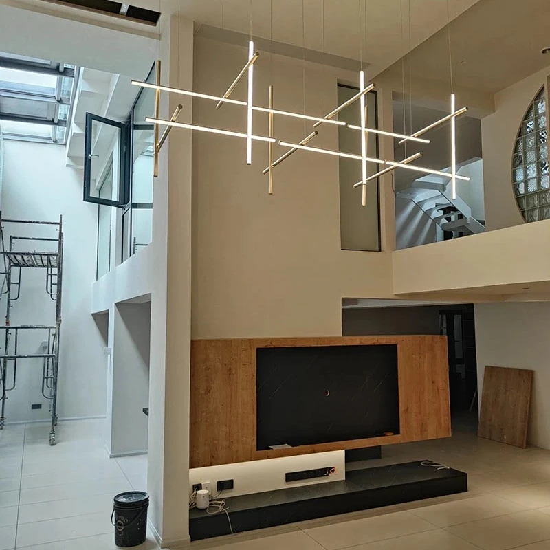 Modern Designer Minimalist Led Lines Decor Pendant Light for Living Room Loft Hallway Home Decoration Hanging Lusters Luminaires