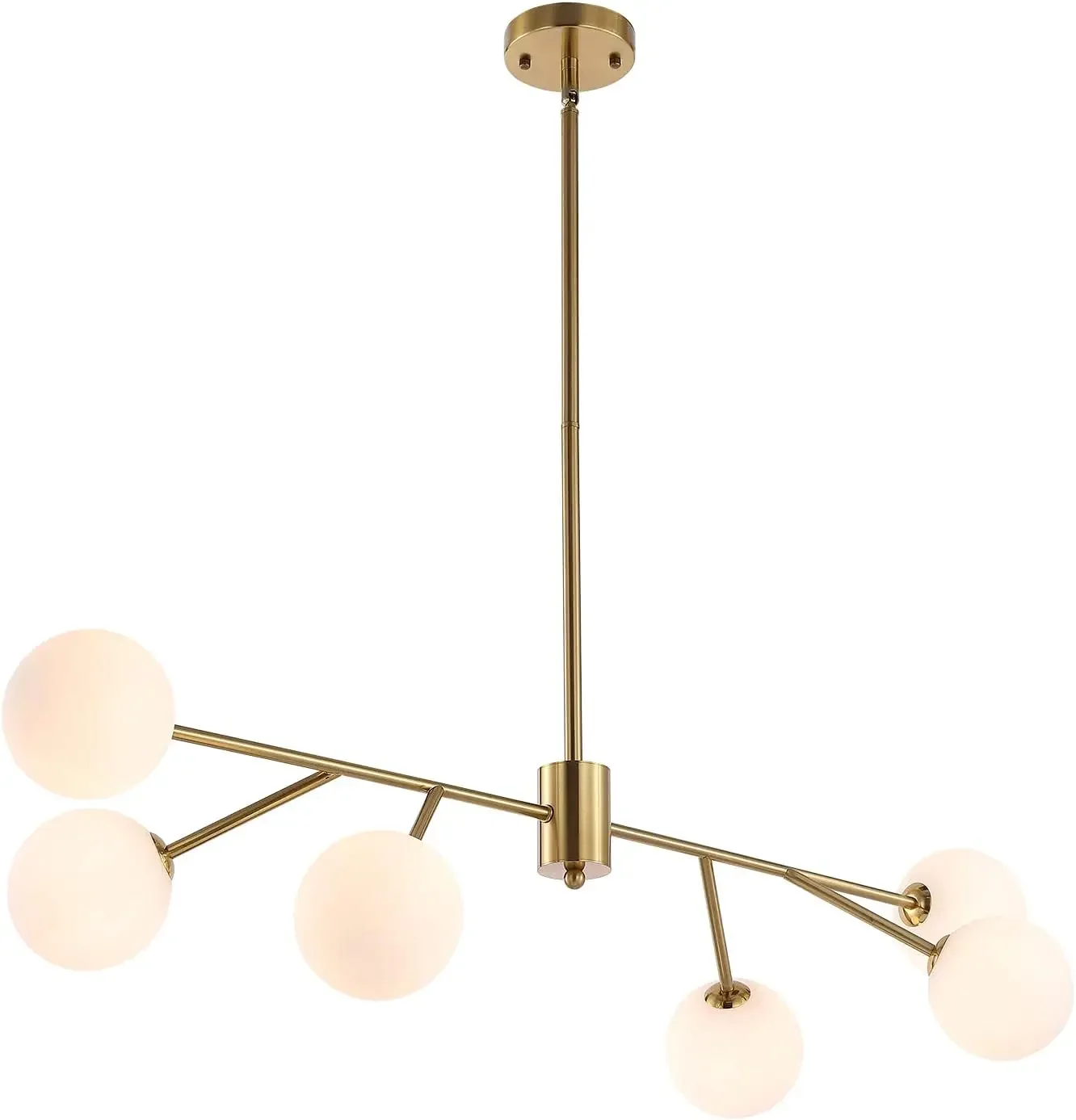 Century Chandelier Modern Pendant Lighting with G9 Bulb Brushed Brass Finished Light Fixture with White