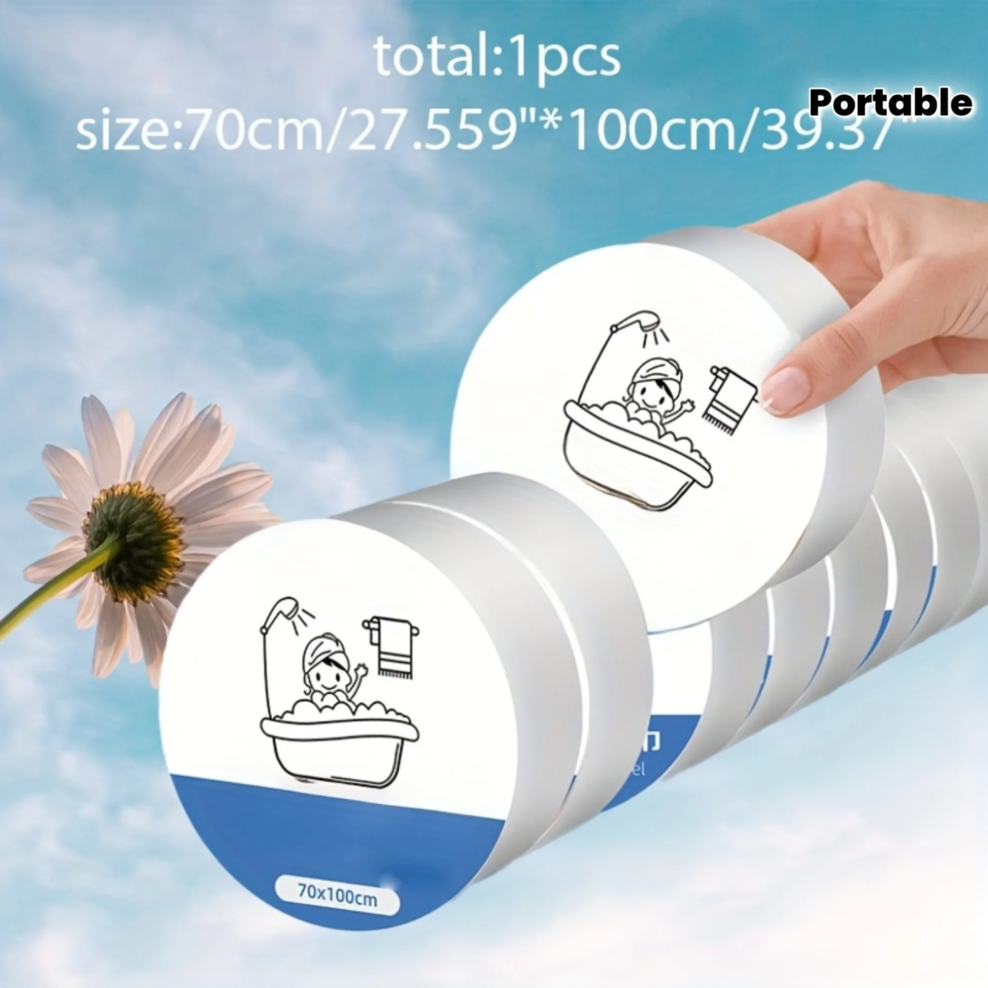 Disposable Compressed Towel Bath Towel Travel Pack! Super Absorbent, Individually Wrapped, Portable and Hygienic!