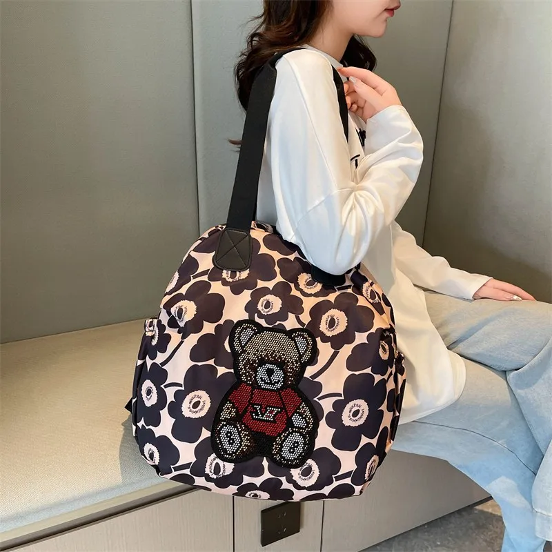 

New Fashion Women's Bag - Bear Diamond-encrusted, Simple Oblique Span, Girls' Phone/Shoulder Backpack