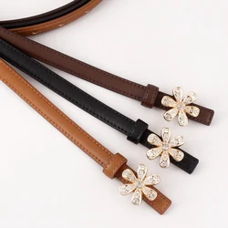 15mm design flower fashion split leather belt for woman