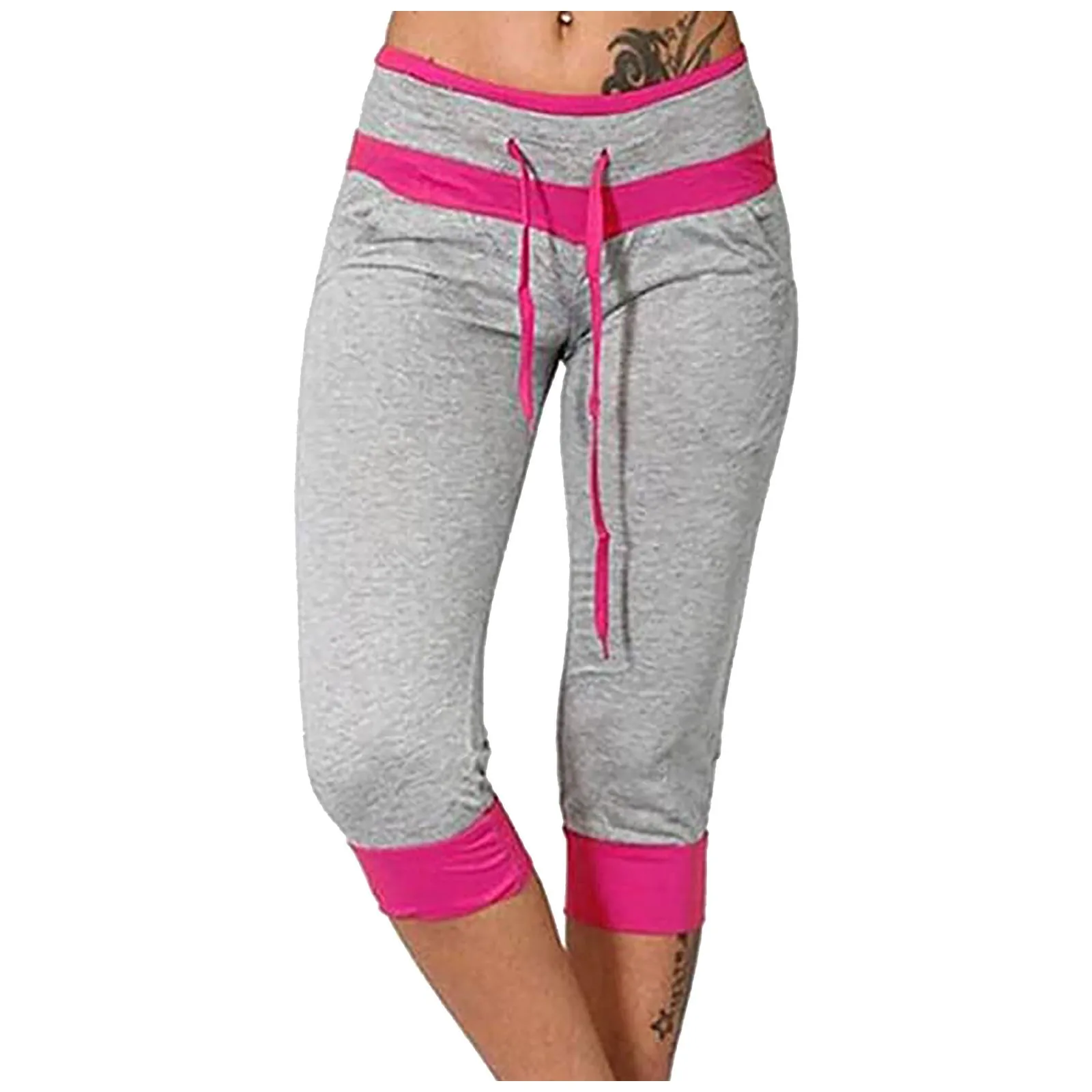 Calças recortadas de cintura baixa feminina, calças magras, moletom, pijama de roupa caseira, ginástica esportiva, calça de dança ioga, moda casual, 2024