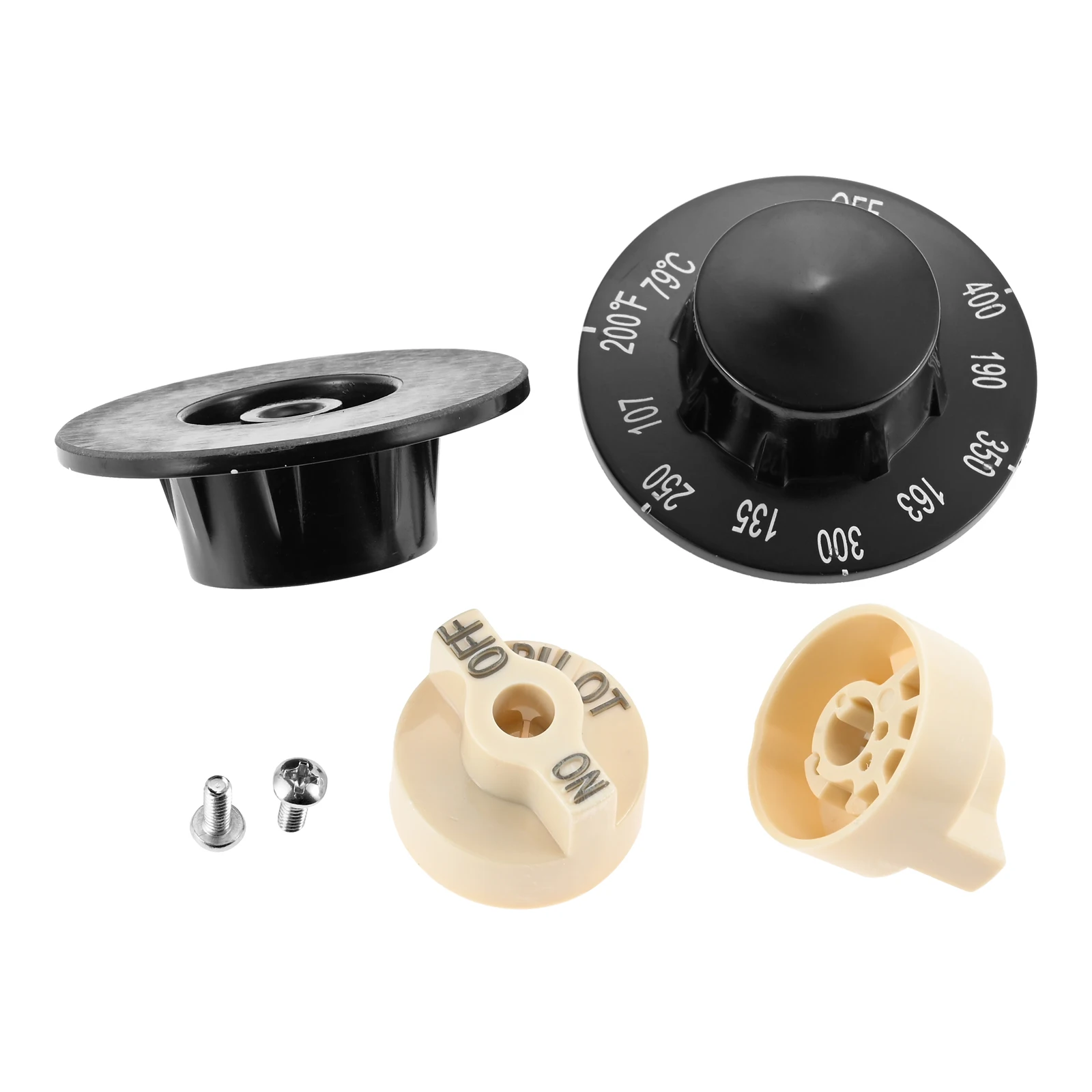 

2 комплекта пилотных регулировочных ручек для клапанов с диапазоном регулировки 200-400 ° Ручка термостата с винтом P6071267 1751-012 для фритюрниц Robertshaw серии 700