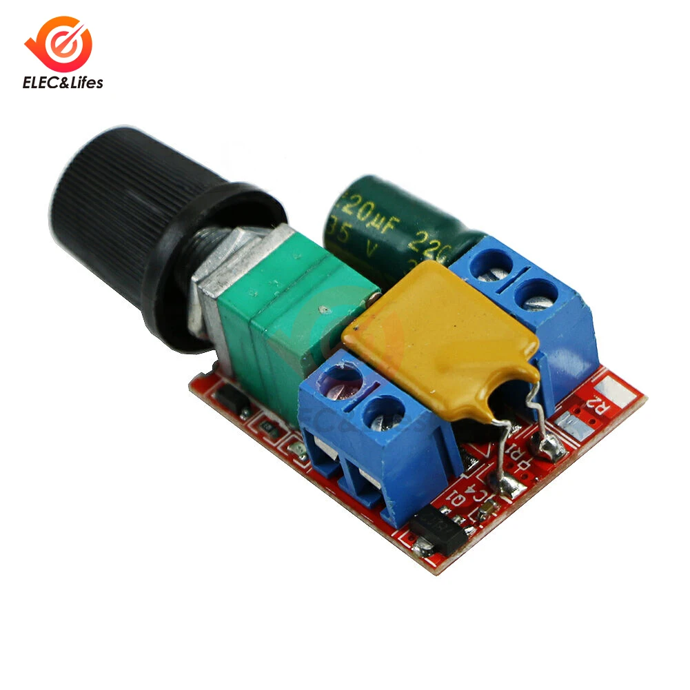 Controlador de velocidad del Motor 5A 90W PWM DC 3-35V/4,5 V-35V controlador de Motor de CC de velocidad ajustable con potenciómetro 12V 24V