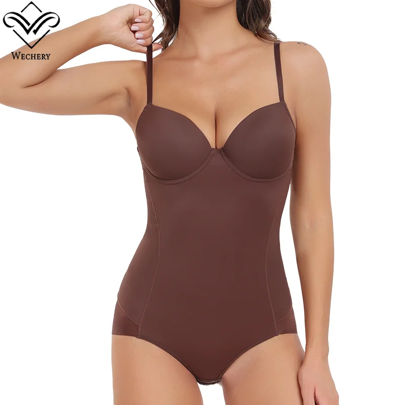 Women\'s Underwear Female Body Tightening Waist Trainer Abdomen Control Lingerie Brown Body Shaper Bodysuit 3XL