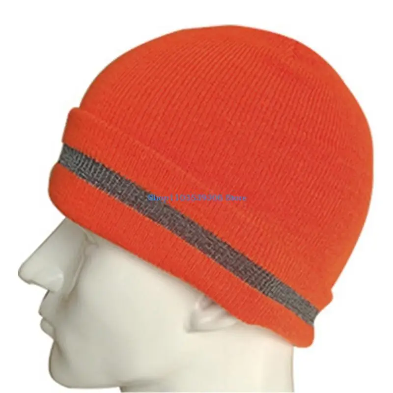 400A Breathable Reflective Skull Cap for Construction Workers Safety Nighttime Cycling Hat Outdoor Skiing Hiking Camping Hat