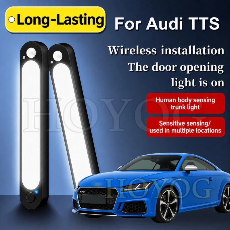 For Audi TTS 2008-2023 Car Trunk Light LED Lamp Wireless Sensor Cordless Magnetic Boot Cargo Light Sedan Interior Cabin