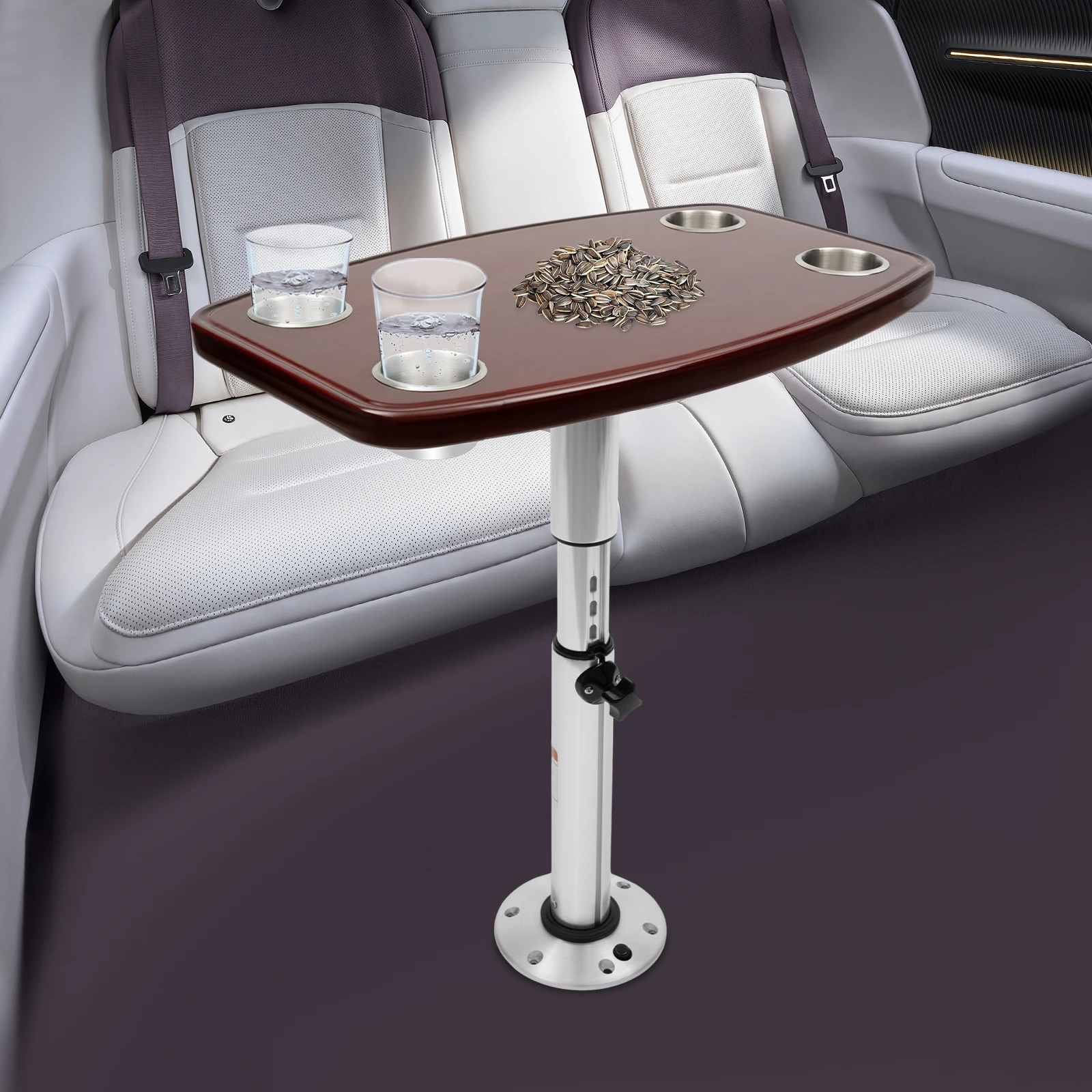 

Деревянная столешница для автофургона, столы для автофургонов 60*38*3 см с регулируемой высотой, обеденный стол для автофургонов, обеденный стол с 4 подстаканниками, для автофургонов, автомобилей-гостелей