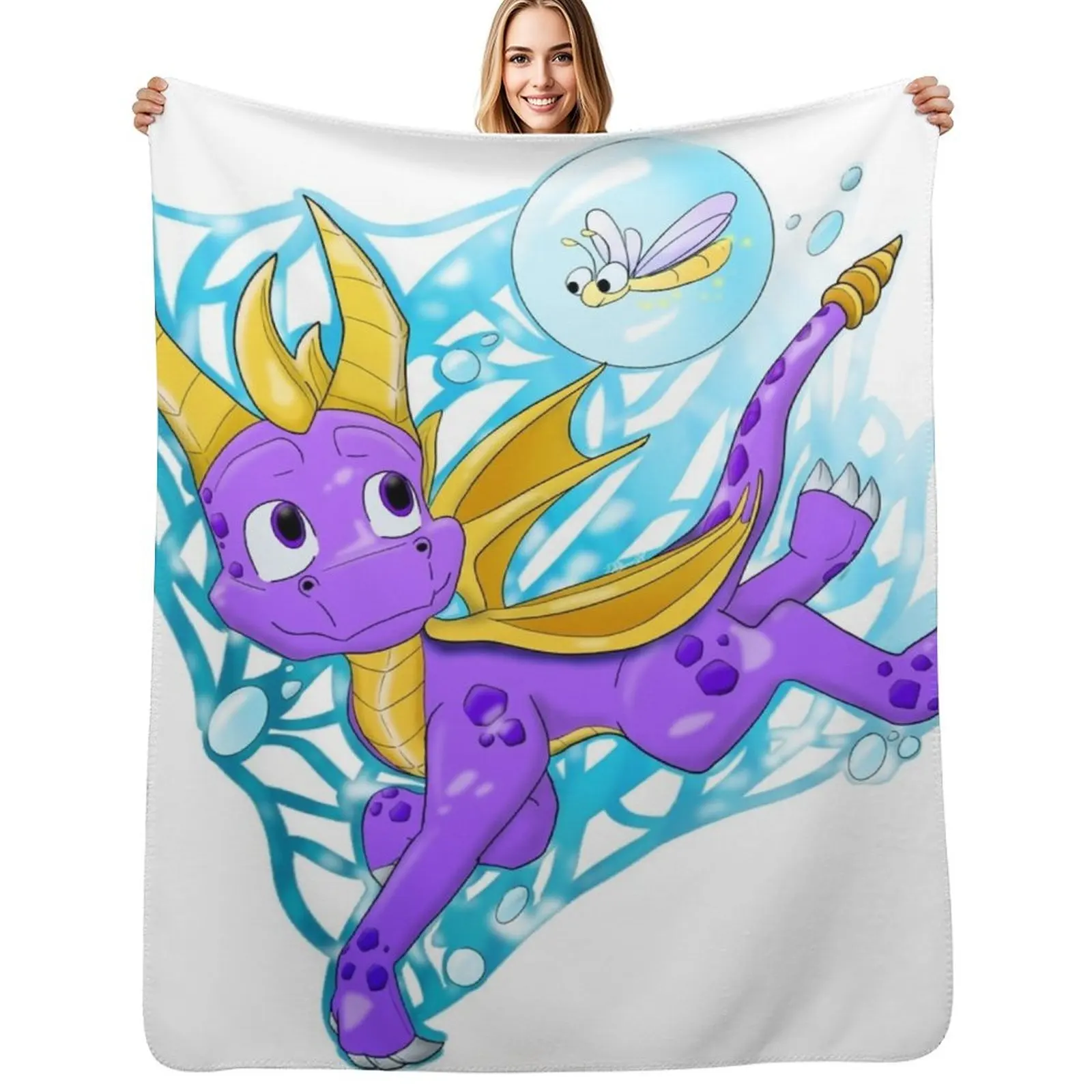 Swim Spyro Throw Blanket sofa bed Picnic Large Retros Bed linens blankets ands Blankets