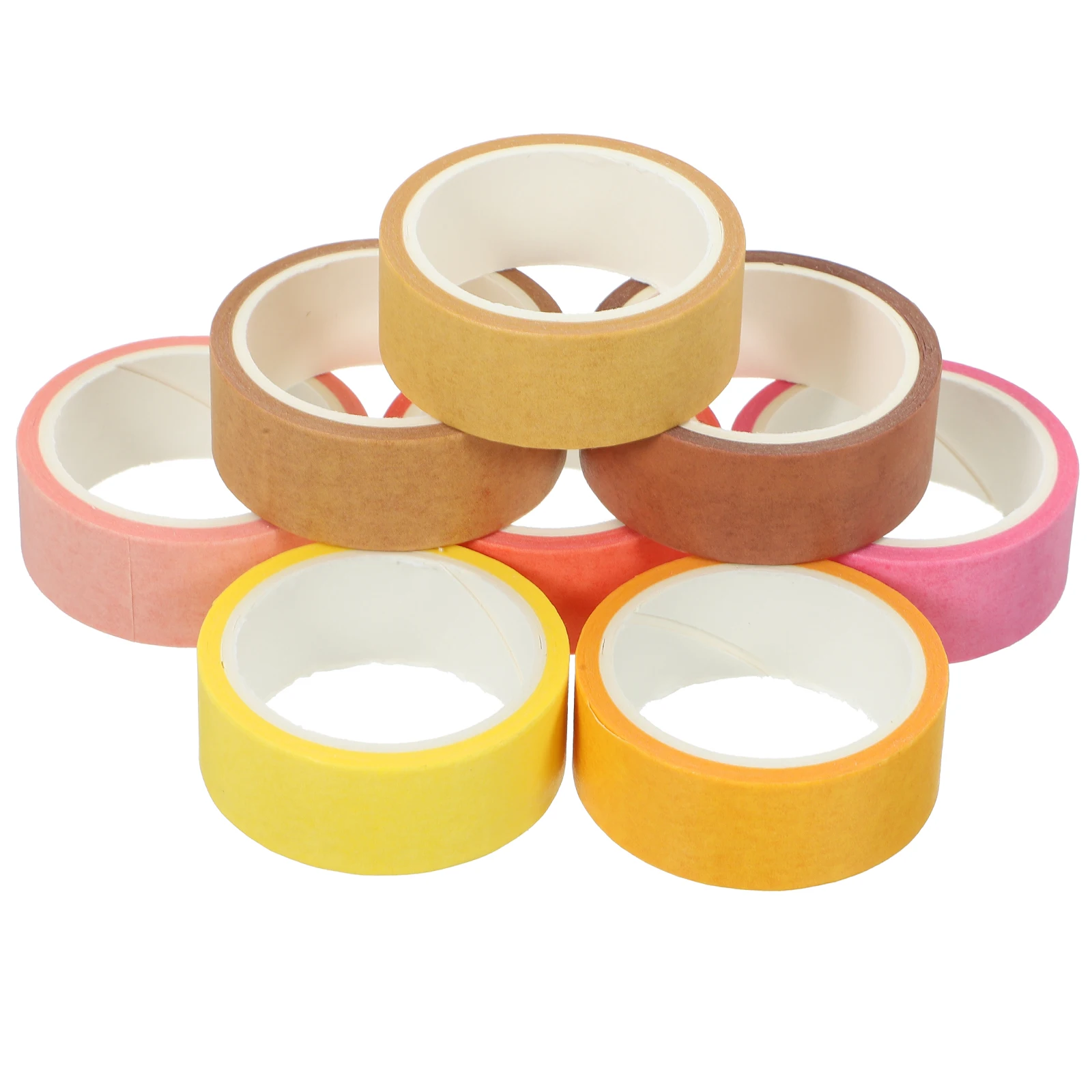

8pcs 8 Rolls Washi Tape Washi Tape Kawaii Stickers Plain Colorful DIY Hand Decor Scrapbooking Notebook Journaling Thin Adhesive