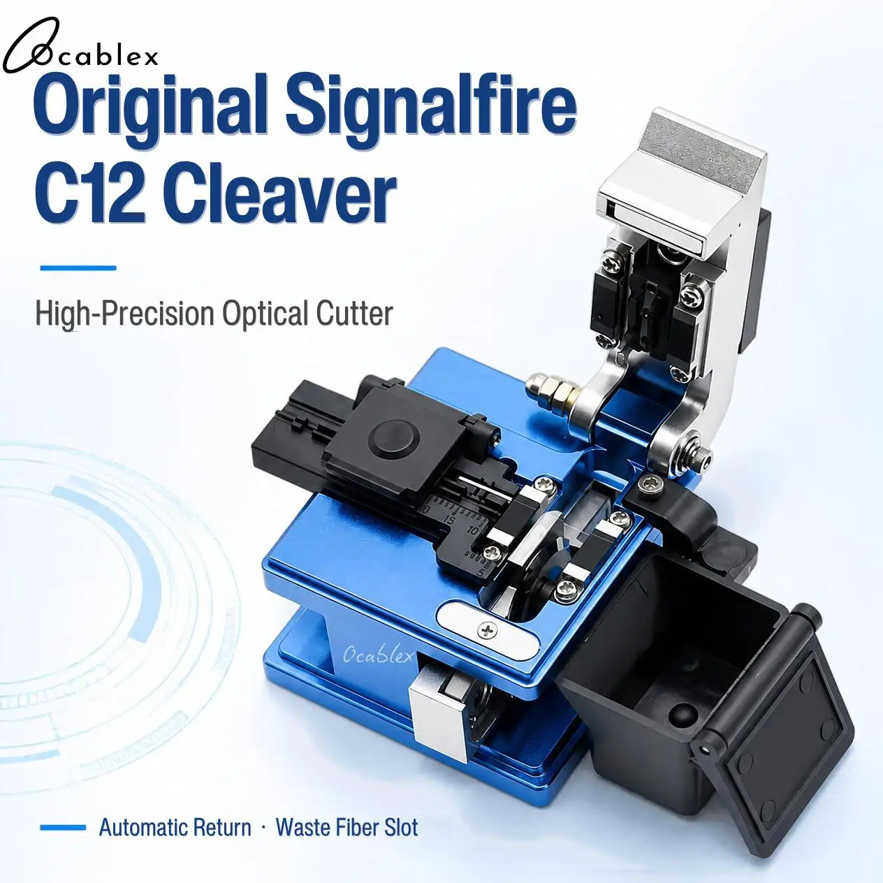 Original Signalfire C12 Cleaver High-Precision Optical Cutter Automatic Return With Waste Fiber Slot Optical fiber cutting tool