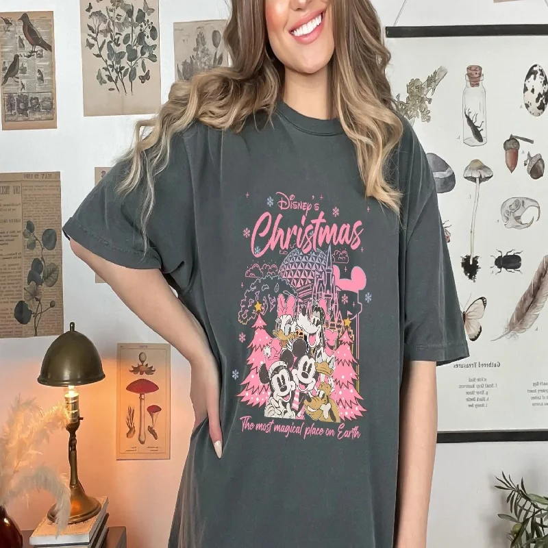 2025-26 Summer Fashion Mickey T-shirt Y2k Minnie Mouse Hat Printed 100% cotton printed T-shirt Women's Loose Disney T-shirt