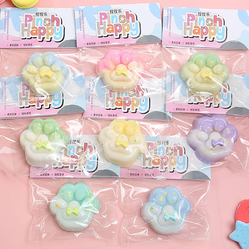 Cat paw squeeze Slow Rebound decompression toys super soft simulation silicone toys creative vent Stress Release Fidget toys