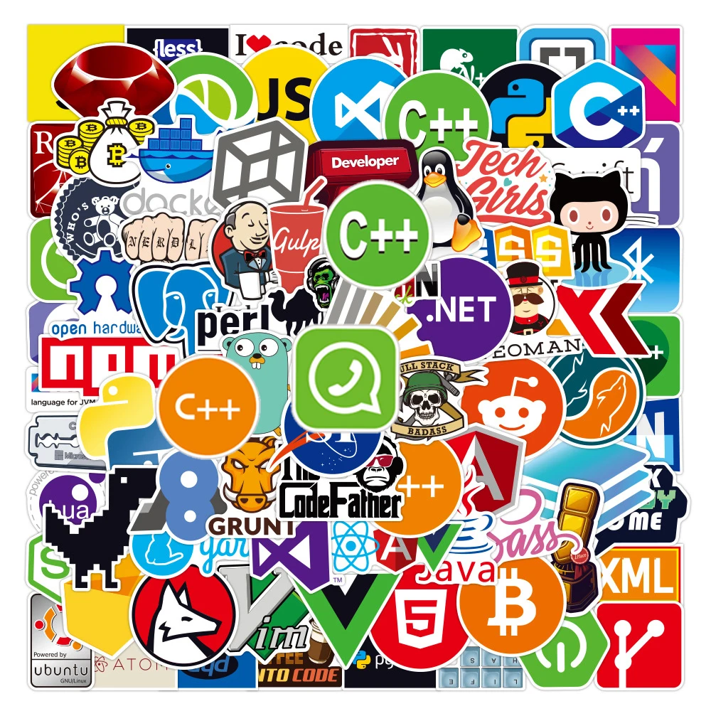 10/30/50/100 قطعة مضحك البرمجة الكتابة على الجدران ملصقات المهوس جافا Php الكرتون الشارات حقيبة الكمبيوتر المحمول الهاتف الكلاسيكية الاطفال لعبة ملصق #4