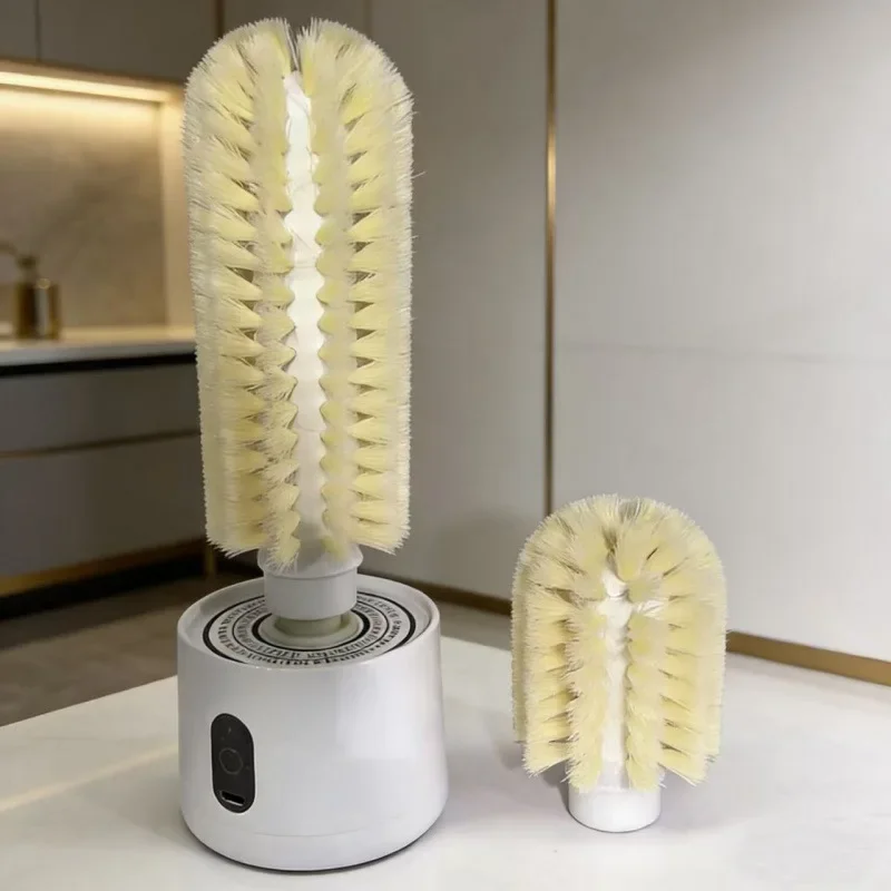 3-in-1 Multifunctional Electric Cup Washer Suspension Charging Brush with Long And Short Brush Heads for Comprehensive Cleaning