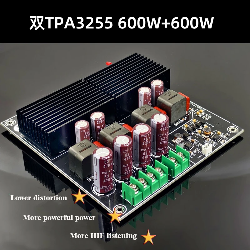 

BRZHIFI SAMP-200 двухъядерный TPA3255 2-канальная Плата усилителя мощности 600 Вт + 600 Вт