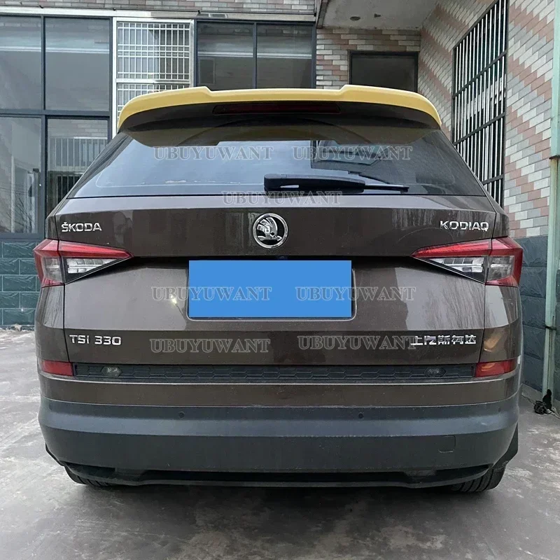 New Design High Quality ABS Material For Skoda Kodiaq 2017 2018 2019-2023 Spoiler Primer Paint Rear Trunk Roof Rear Spoiler