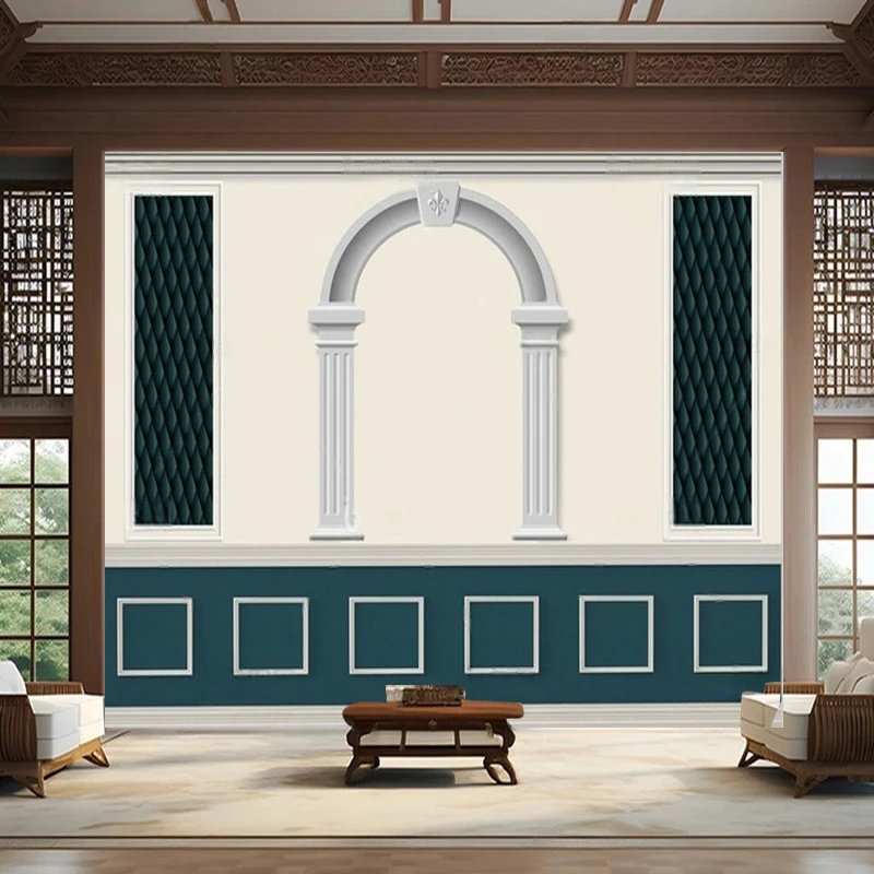 New Modern Gypsum Soft Panel Roman Column European Relief Hotel Study Room Decoration Mural Custom Wall Sticker
