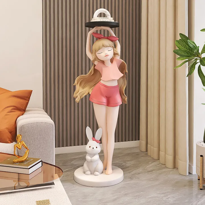 Light luxury girl tray living room large floor ornament home jewelry sofa TV cabinet next to housewarming gifts