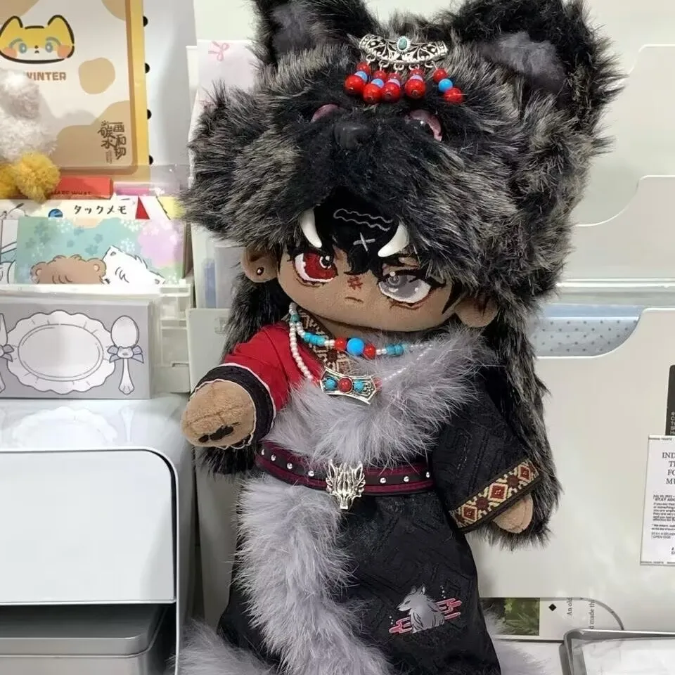 Vêtements de poupée en coton 20CM, vêtements tibétains, mignon, attribut de jeu, poupée masculine et féminine en peluche, style ethnique, ensemble de vêtements de robe tibétaine