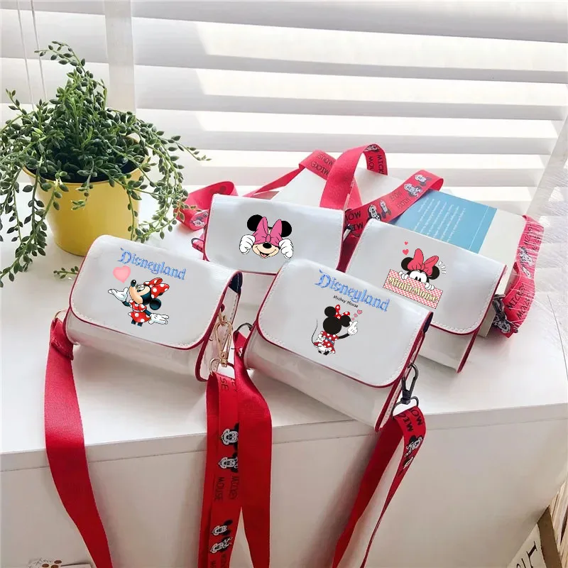 

Disney Minnie Girl Cute Shoulder Bag 2024 New Fashion Trend Kawaii Cartoon Shoulder Bag Gift Children's Convenient Crossbody Bag