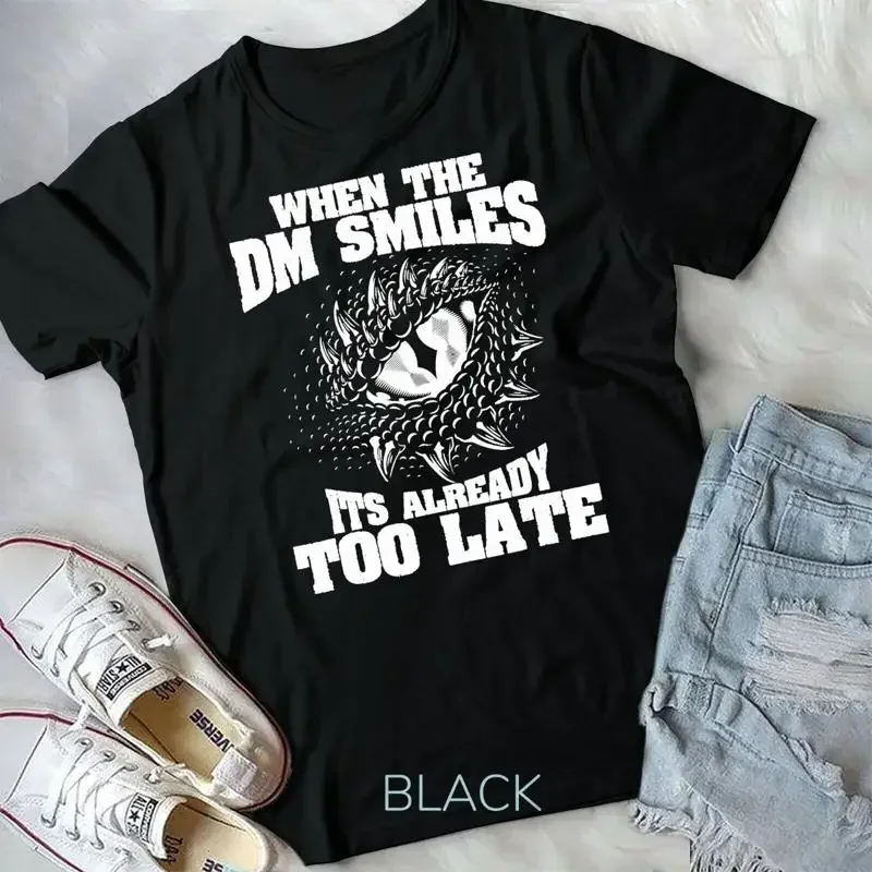 

Когда DM Smiles Забавный Dungeon Eye RPG Dice Dragon Подарочная футболка унисекс