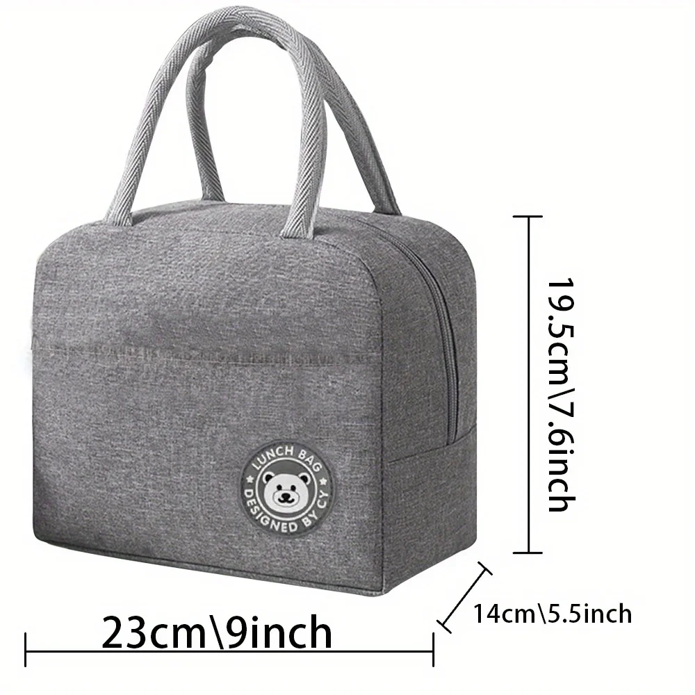 Customized Insulated Lunch Bag Bento Bag Aluminum Foil Meal Box Women's Handbag Name Pattern Insulated Picnic Food Bag
