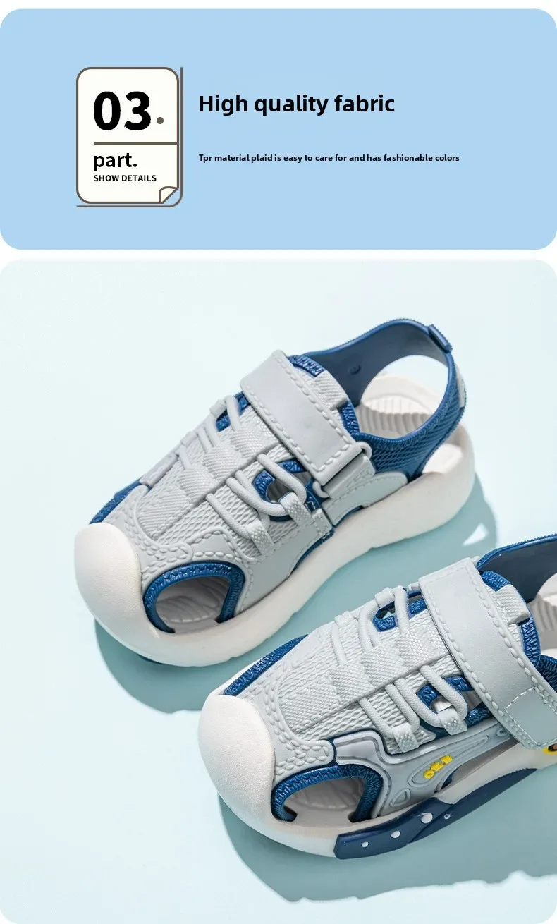 2026 Neue Sommer Jungen Zehensandalen Weiche Sohle Rutschfeste Kinder Baby Weichsohlen-Klettverschluss Strandschuhe Kleinkindsandalen – Detail 9