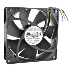 F129025SU 9.2cm 92mm cooling fan 92x92x25mm DC12V 0.38A 4lines High speed cooling fan for chassis CPU power supply