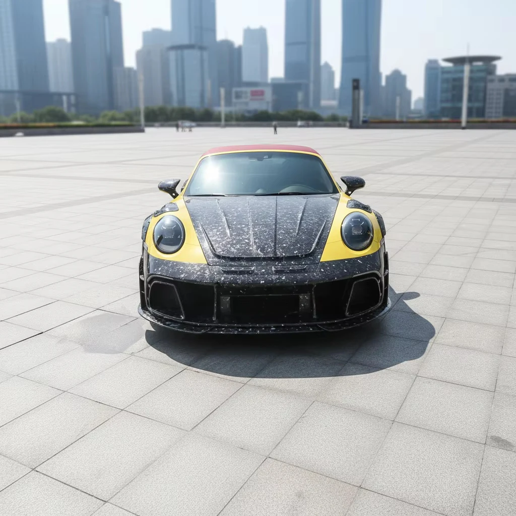 For 992 Forged Carbon Fiber Front Bumper Lip Body Kit Retrofit Upgrade Car Body Kit for  992