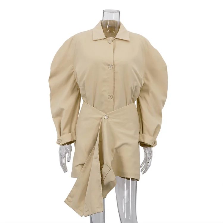 Conjunto de falda asimétrica para mujer, blusa acampanada de manga larga, camisa elegante con minifalda de cintura alta, ropa femenina